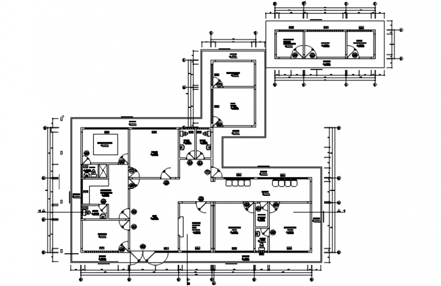 Health center distribution plan cad drawing details dwg file