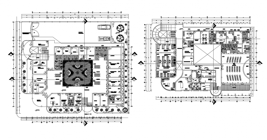 Health center floor plan distribution cad drawing details dwg file