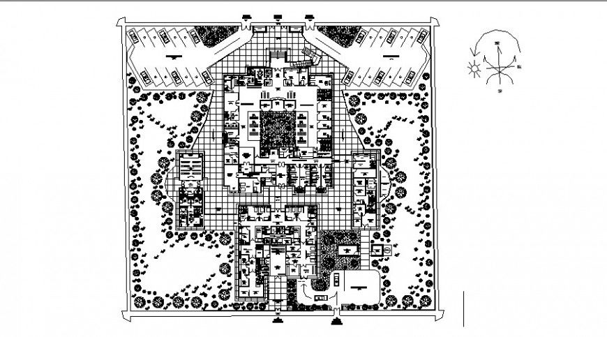 Health centre general plan in auto cad