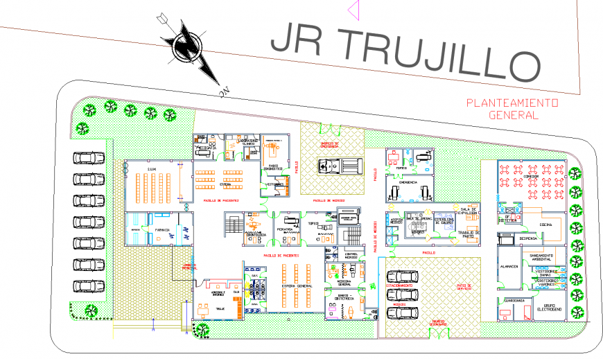 Health clinic working plan in dwg AutoCAD file.