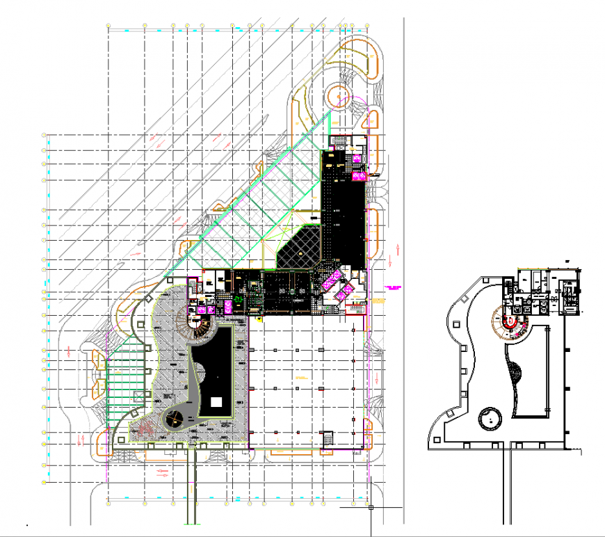 Health Club & Spa Floor Flooring Layout architectural plan dwg file