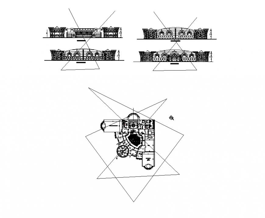 Health club detail elevation 2d view dwg file