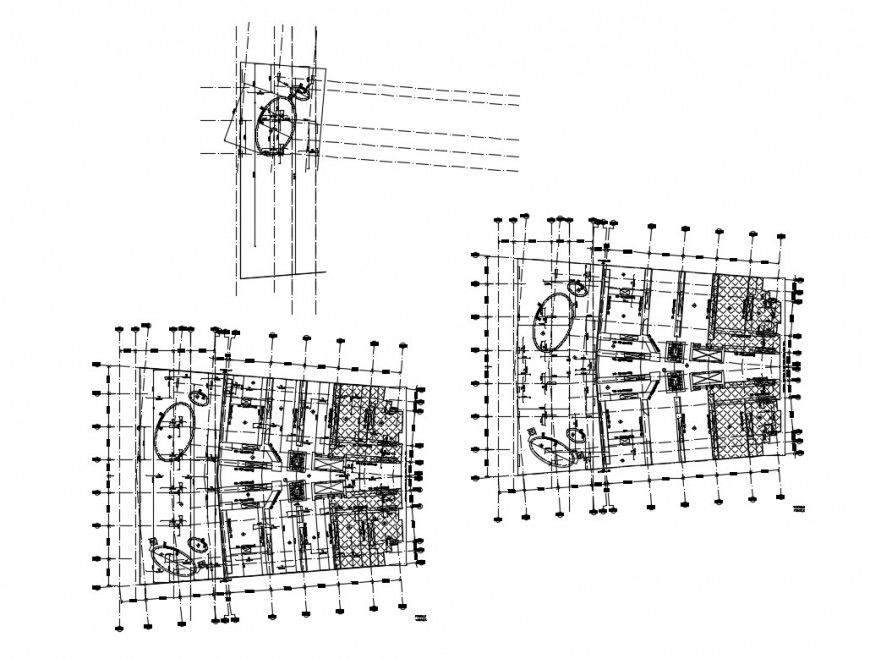 Health club hospital ground and first floor plan cad drawing details dwg file