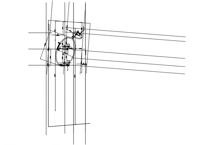 Health club plan and structure details dwg file