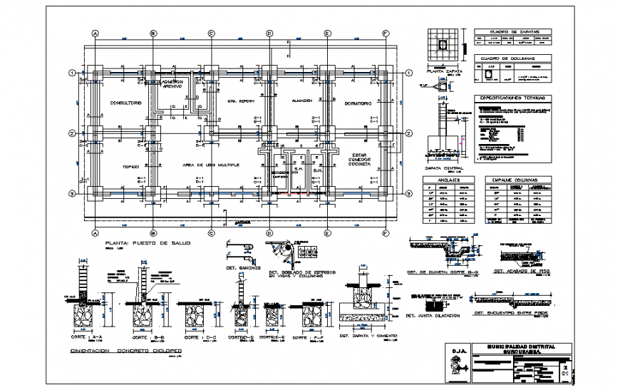 Health Place Foundation plan & Other Construction detail