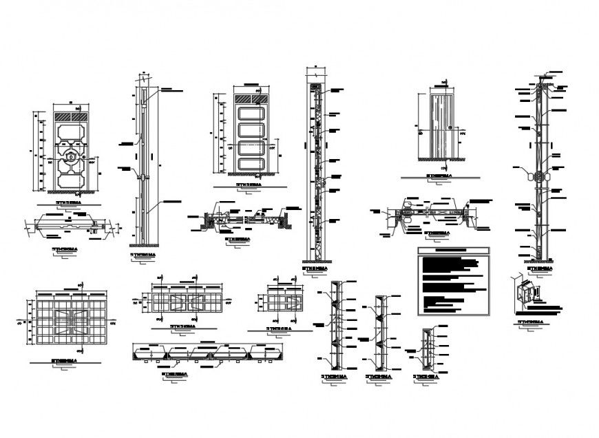 Health post doors and windows elevation and installation details dwg file