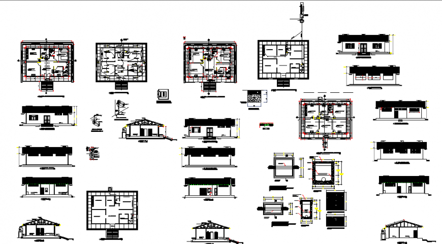 Health post working plan in dwg file.