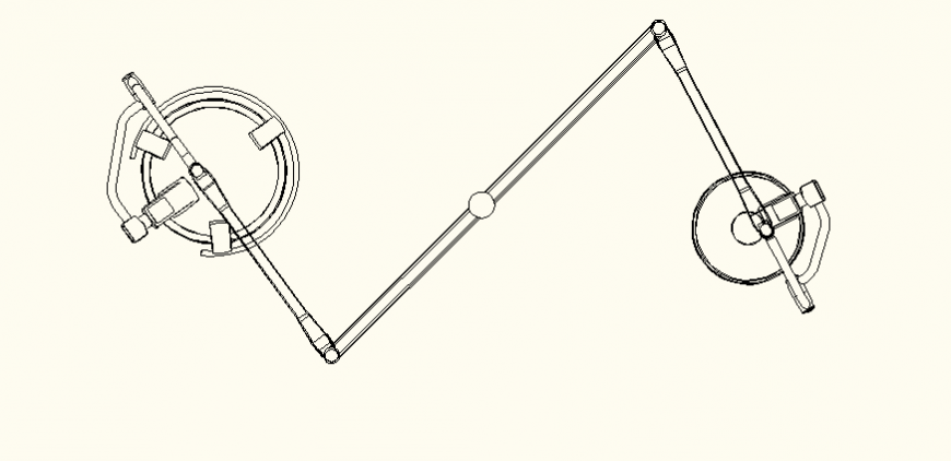 Healthcare equipment LED surgeons theater light detail elevation layout file