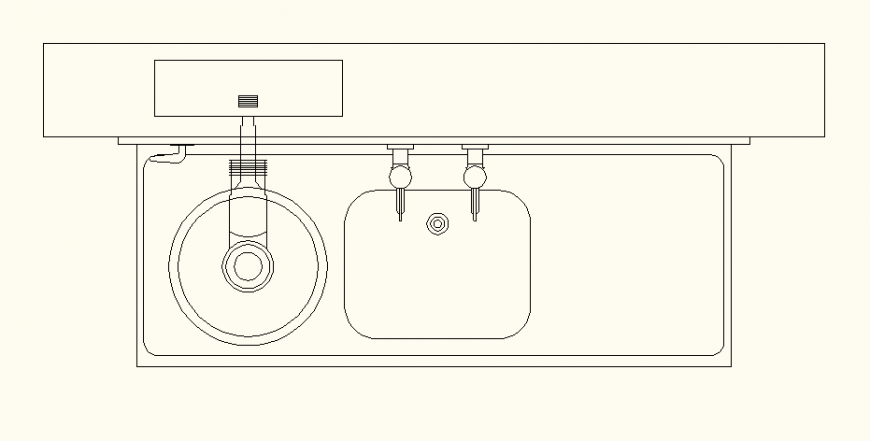 Healthcare equipment sluice disposal sink left hand detail layout file