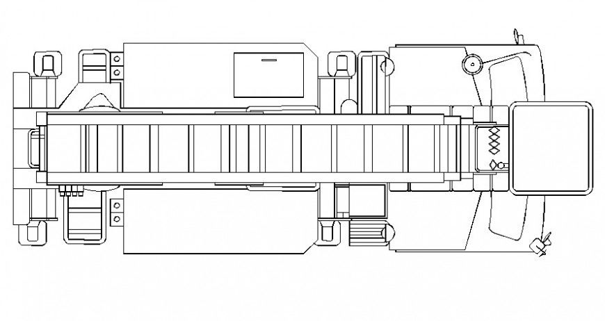 Heavy loaded vehicle details 2d drawing in autocad