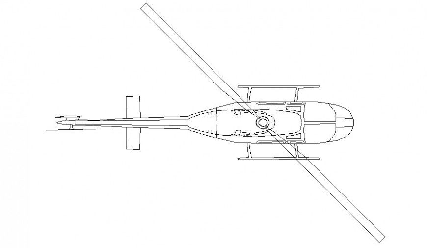 Helicopter detail transportation block autocad file