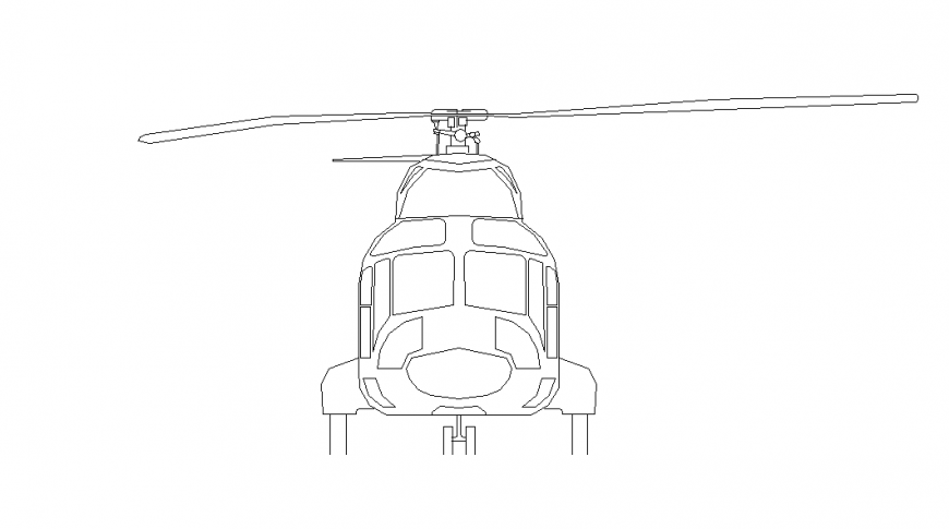 Helicopter Front Side View Show Design