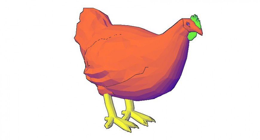 Hen drawings detail 3d model of birds blocks autocad file
