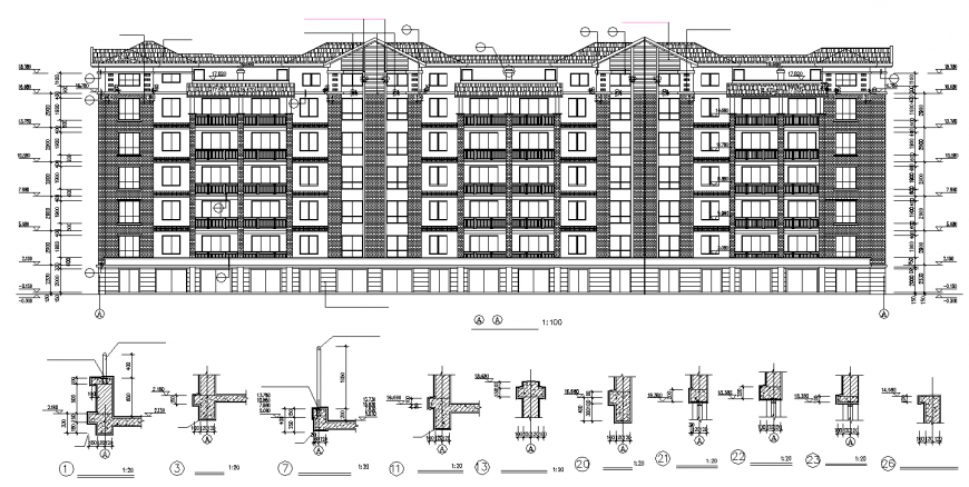 Heritage hotel building in dwg AutoCAD file.