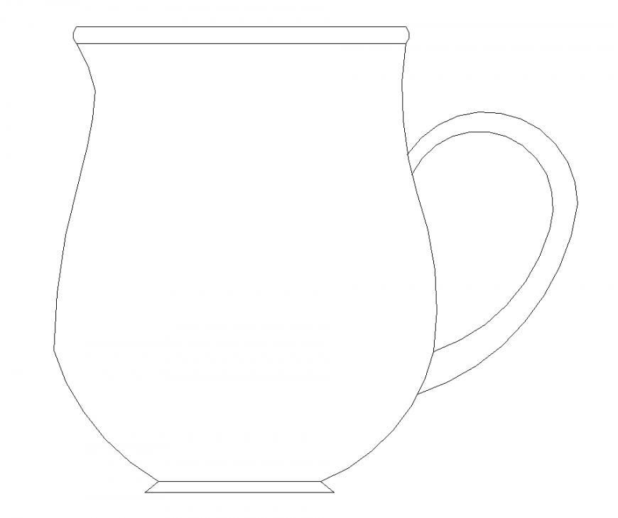 High end coffee cup block elevation design dwg file