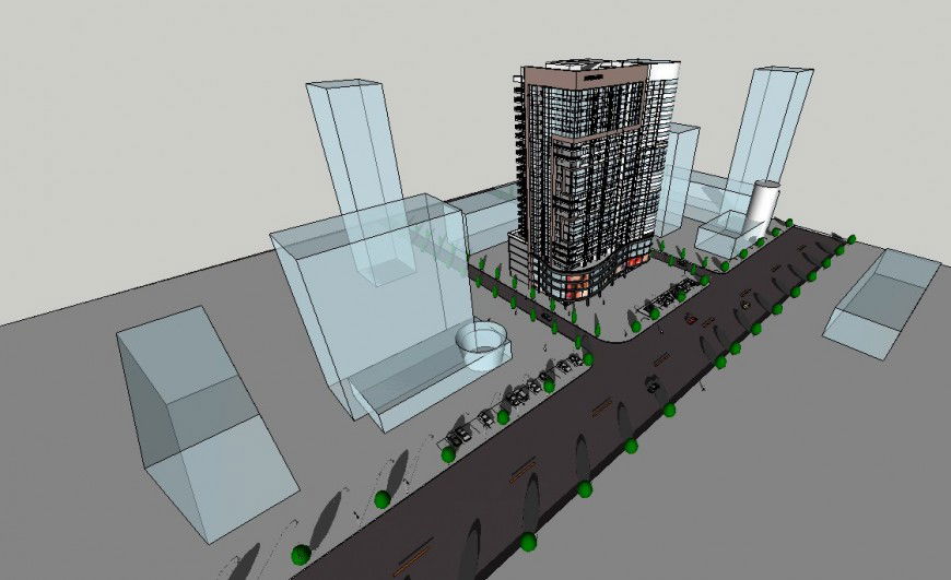 High rise buidling office elevation design model