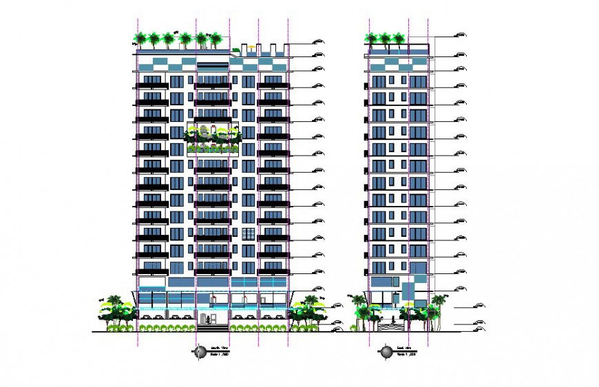 High rise building concept elevation detail file