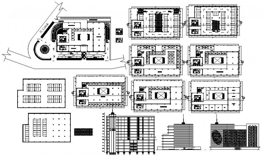 High rise building drawings in autocad software