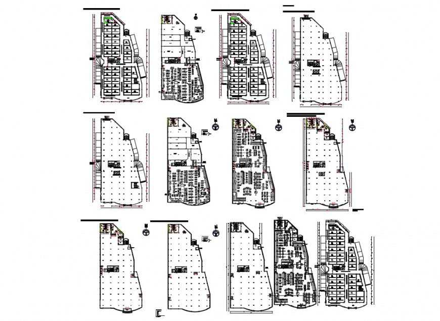 High rise building plan detail 2d view CAD construction block dwg file