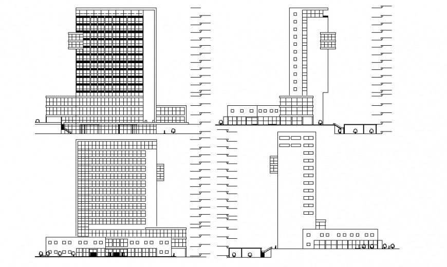 High rise building structure detail 2d view CAD construction unit autocad file