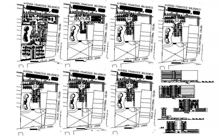 High rise multi-story commercial building hub drawings 2d view autocad file