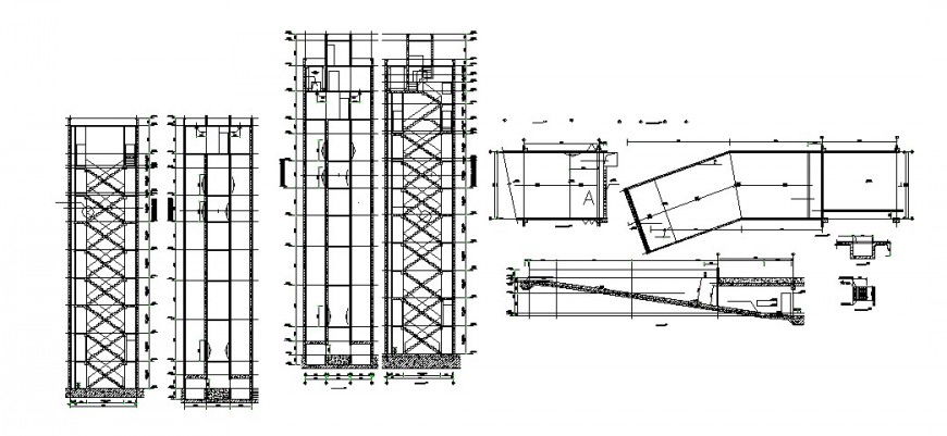High rise staircase detailing 2d drawing in this autocad format