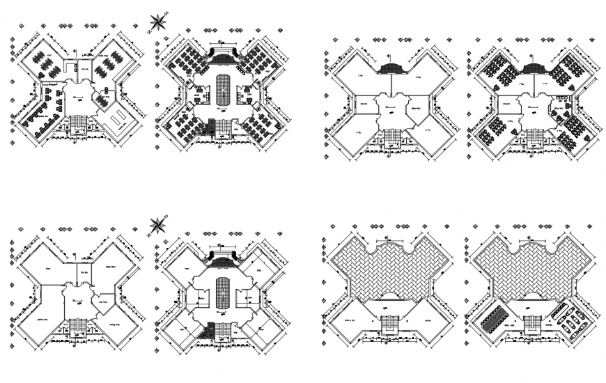 High riser building units detail 2d view autocad file