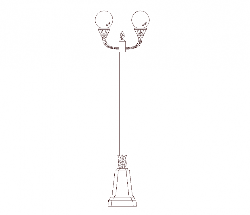 High way light design elevation architecture block symbol dwg file