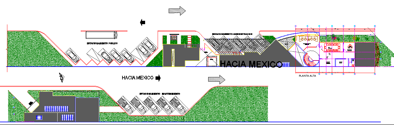 highway offices drawings with landscaping design