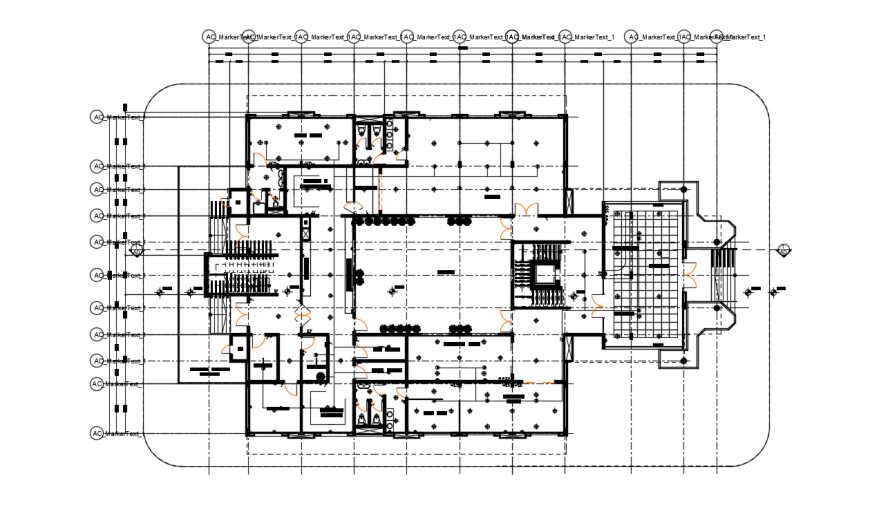 Hill station house distribution plan cad drawing details dwg file