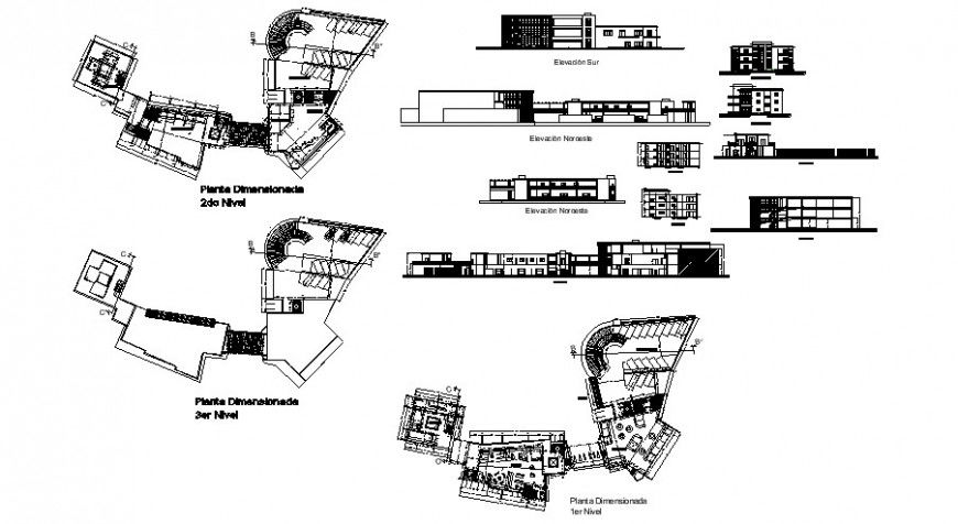 Historic Centre public dimensional plan in auto cad