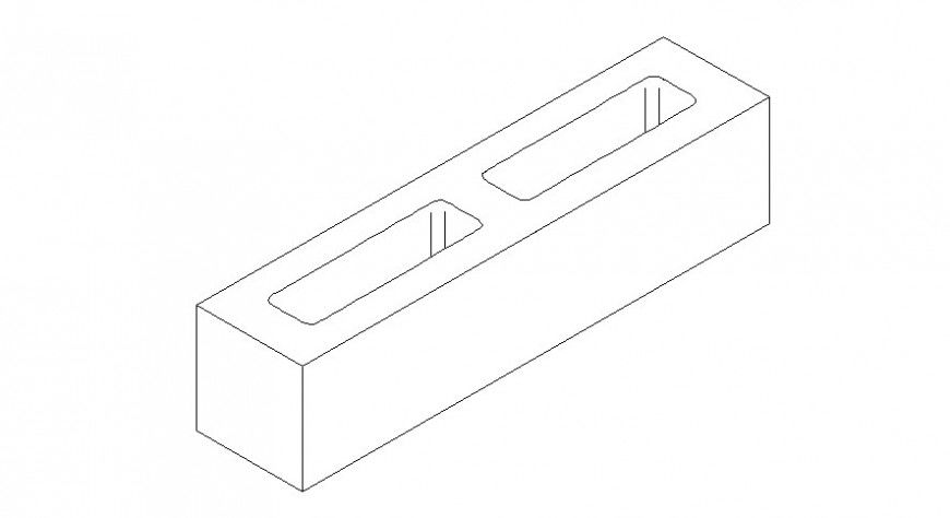 Hollow brick details drawing in autocad