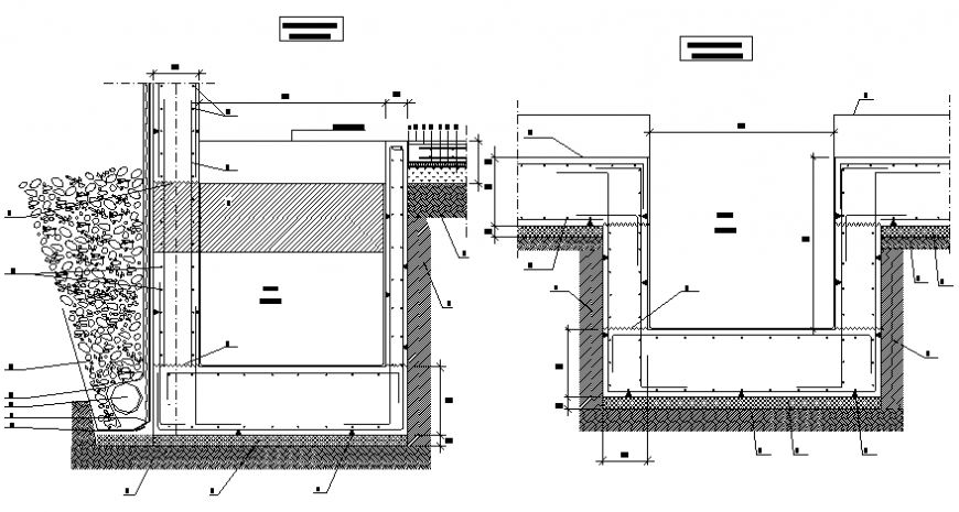 Hollow pit elevator section and installation details dwg file