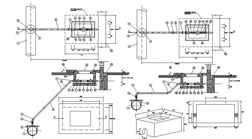 home connection of drinking water cad file