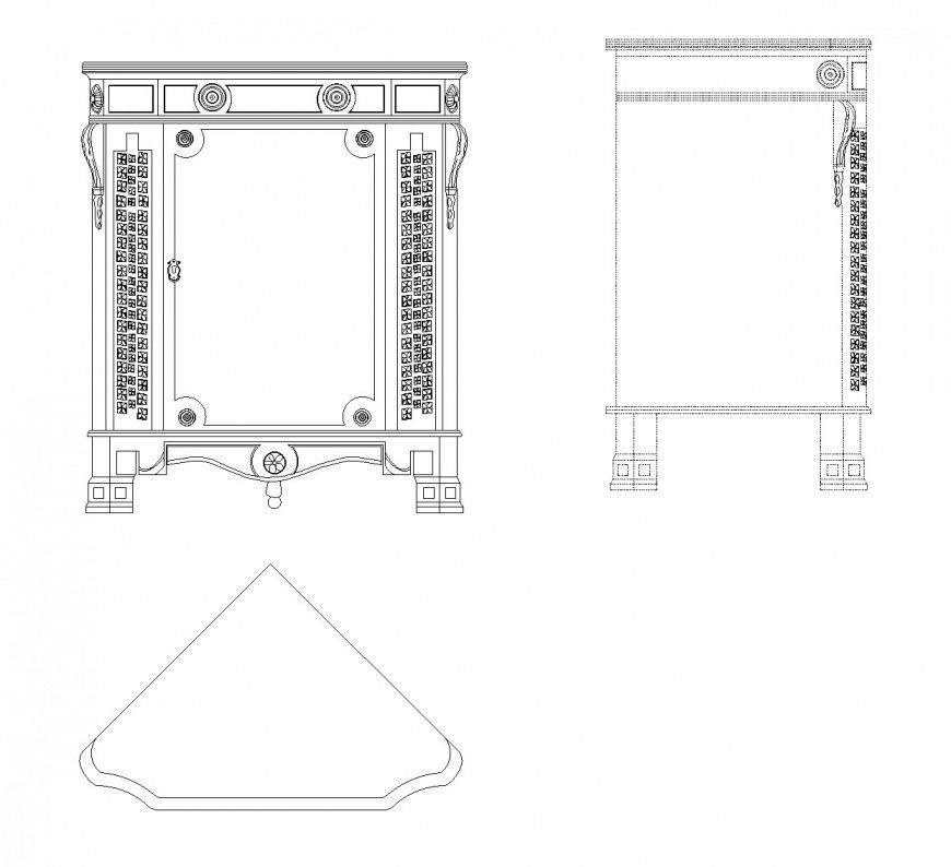 Home Corner Cabinet CAD Blocks dwg file