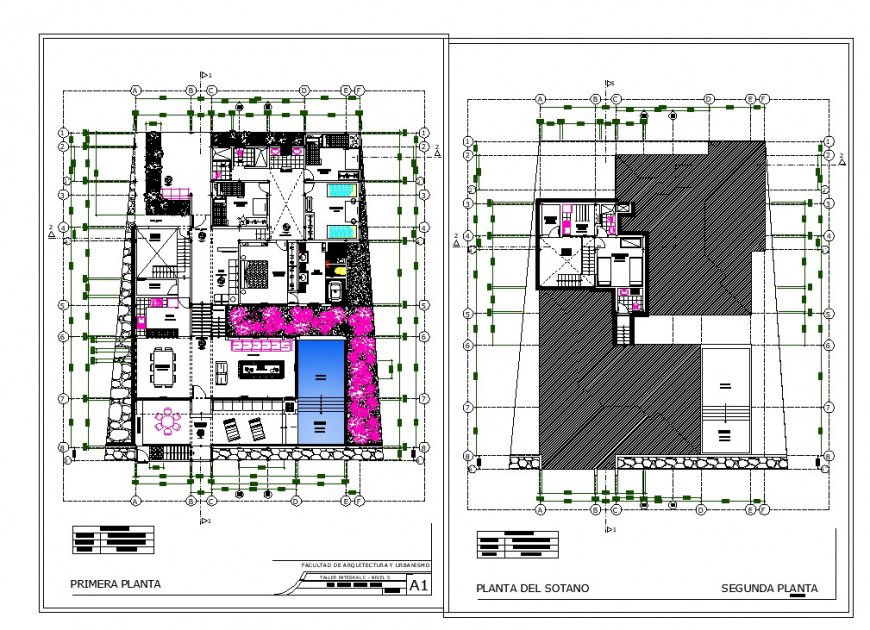 Home ground floor and terrace floor plan autocad file