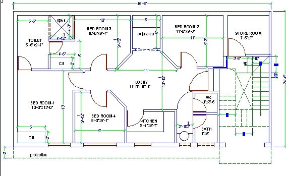 Residential Home Planning Free Drawing layout DWG Drawing File