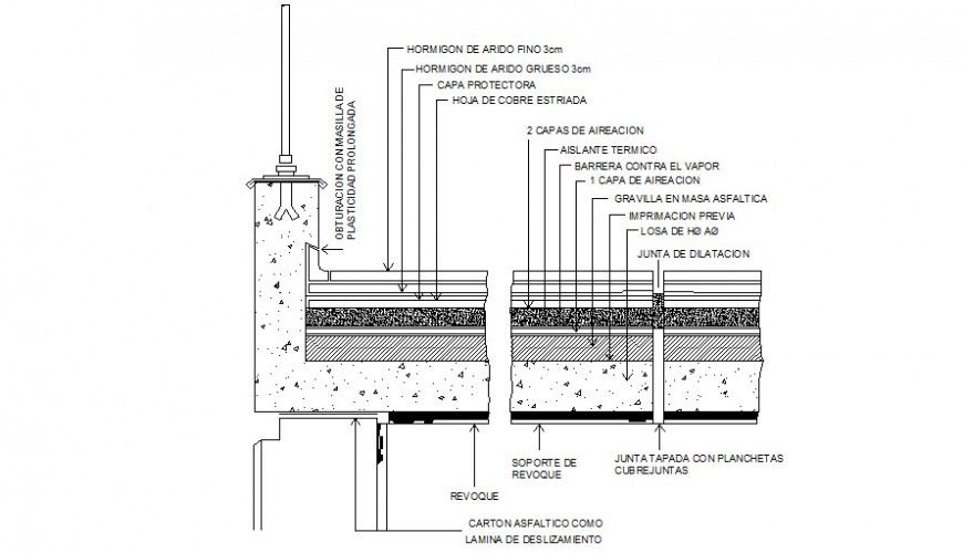 Homirgon wall section and constructive structure details dwg file