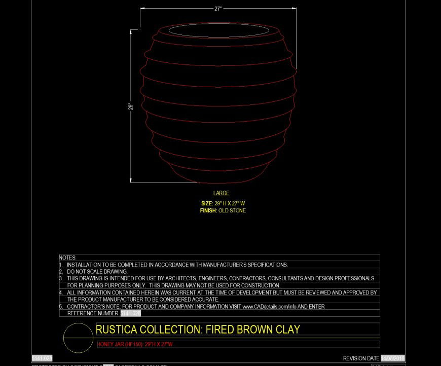 Honey jar detail drawing in dwg file.