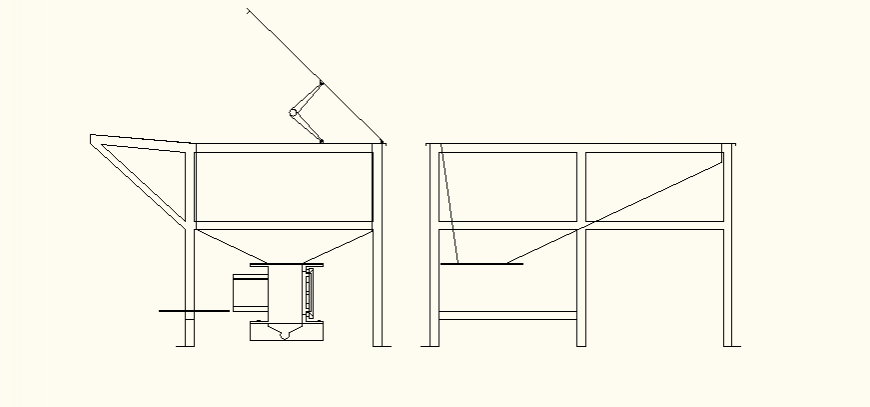 Hopper detail structure and plan autocad file