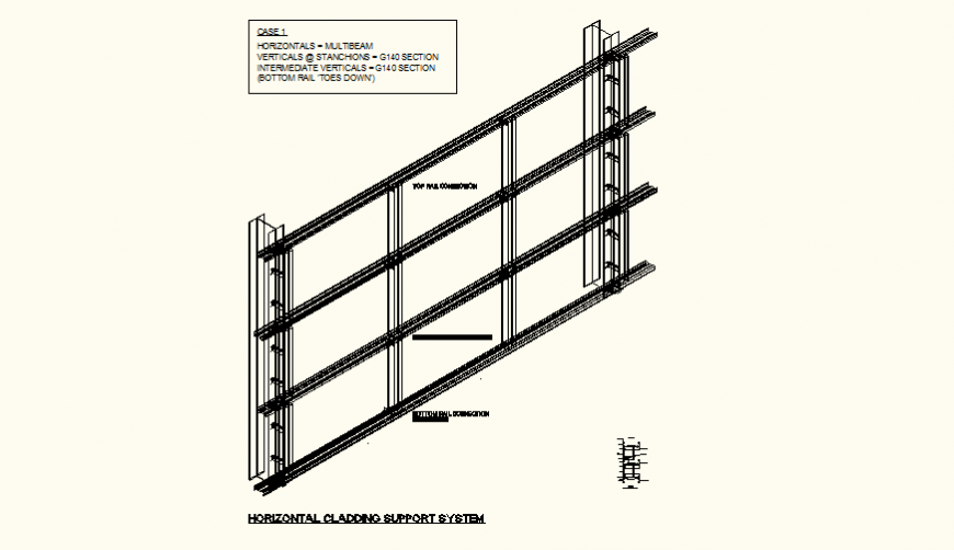 Horizontal Cladding Support System detail elevation layout file