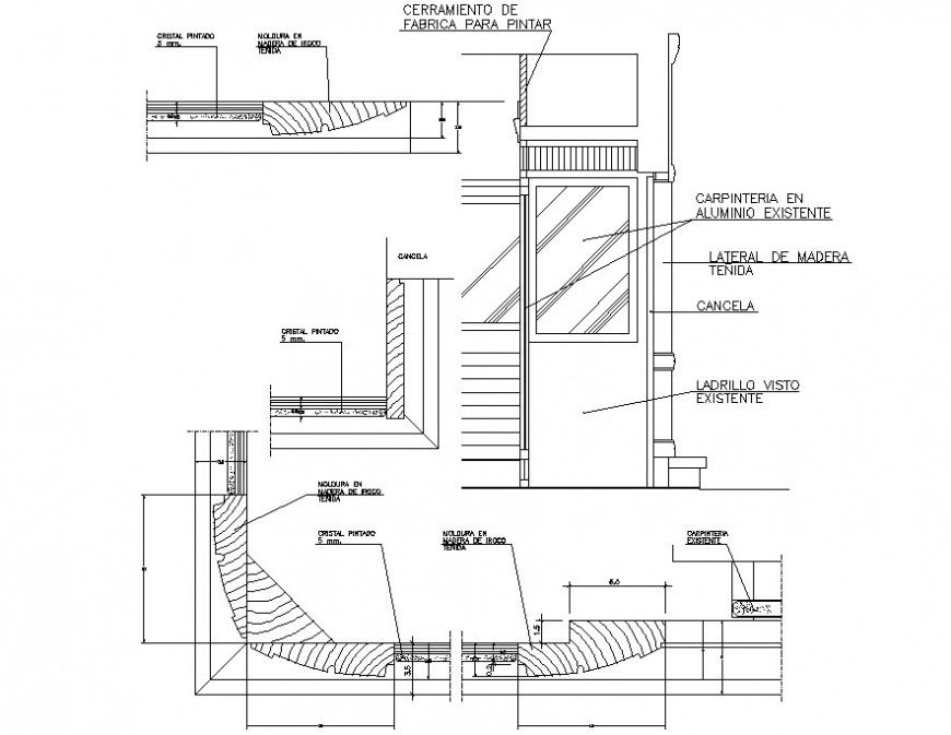 Horizontal section plan of cafe drawing