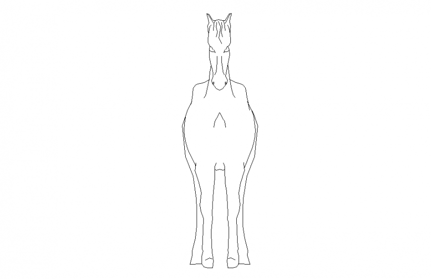 Horse Animal Block Design in autocad file