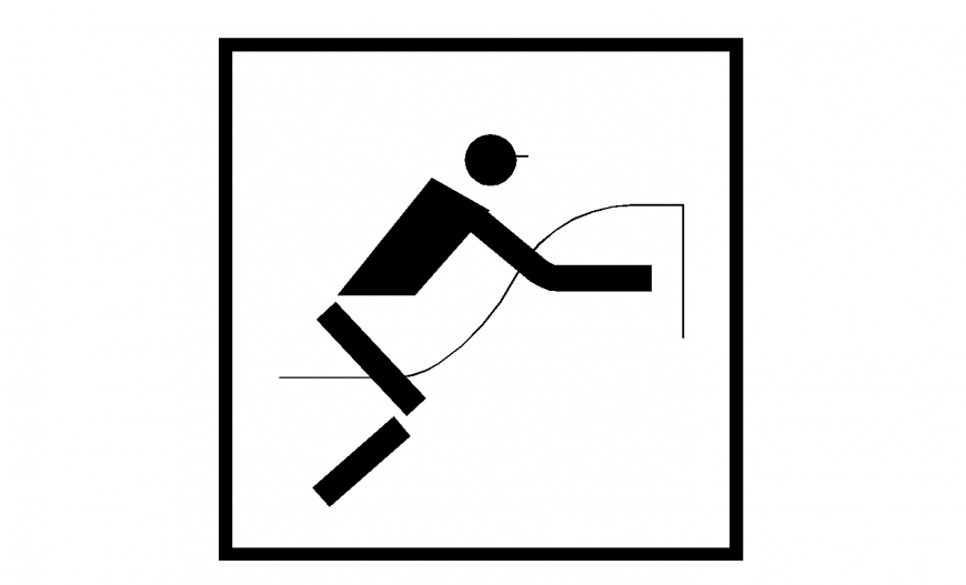 Horse riding signage or iconic image block in dwg AutoCAD file.