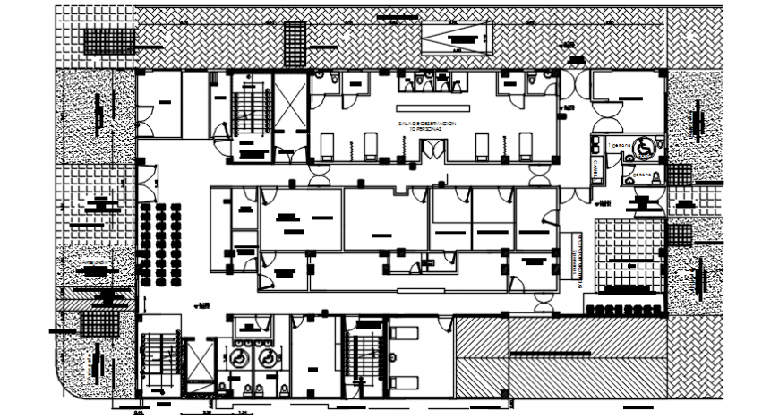 Hospital general plan in auto cad file
