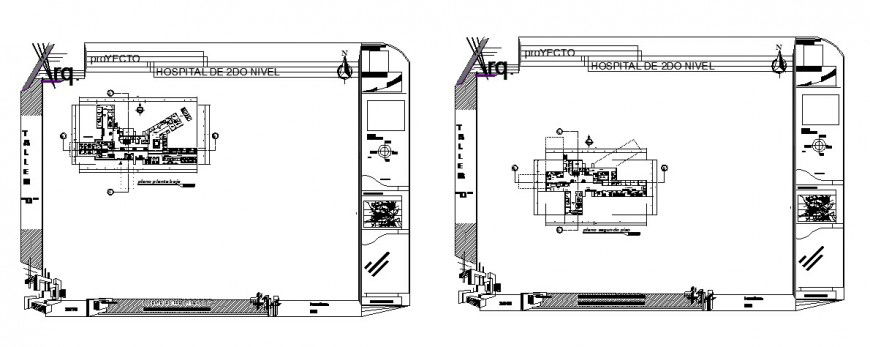 Hospital 2nd level plan detail drawing in dwg AutoCAD file.