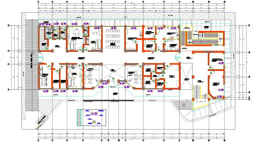 Hospital  plan drawing in dwg AutoCAD file.