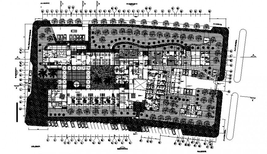 Hospital building drawing floor plan 2d view in autocad