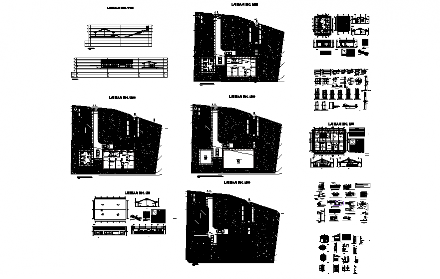hospital building elevation, section, landscaping structure, plan, construction and auto-cad details dwg file