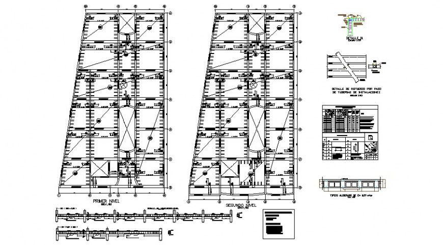Hospital building foundation drawing in dwg file.